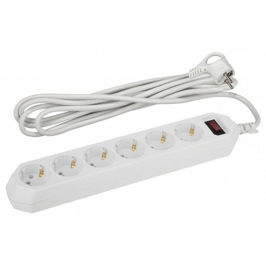 Удлинитель с выключателем Эра  USF-6es-3m-W-BOX