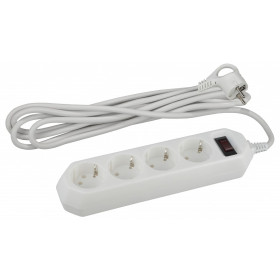 Удлинитель с выключателем Эра  USF-M-4es-1.5m-W