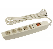 Удлинитель с выключателем Эра  SFU-5es-2m-I