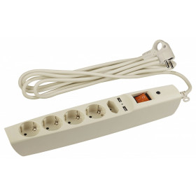 Удлинитель с выключателем Эра  SFU-5es-2m-I