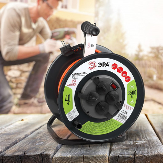 Удлинитель Эра  RMx-4es-3x1.5-40m-IP44