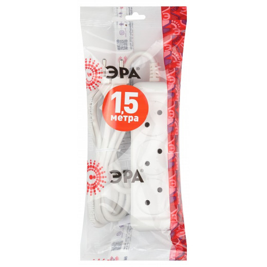 Удлинитель Эра  U-3-1,5m-2x1