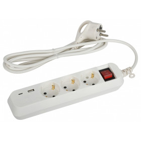 Удлинитель с выключателем Эра  UB-3es-1,5m-USB