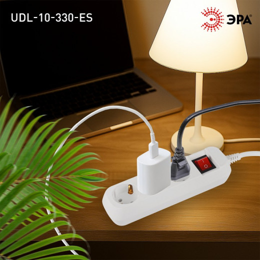 Удлинитель с выключателем Эра  UDL-10-330-ES