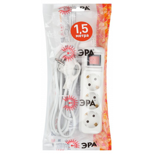 Удлинитель с выключателем Эра  UX-3es-1,5m