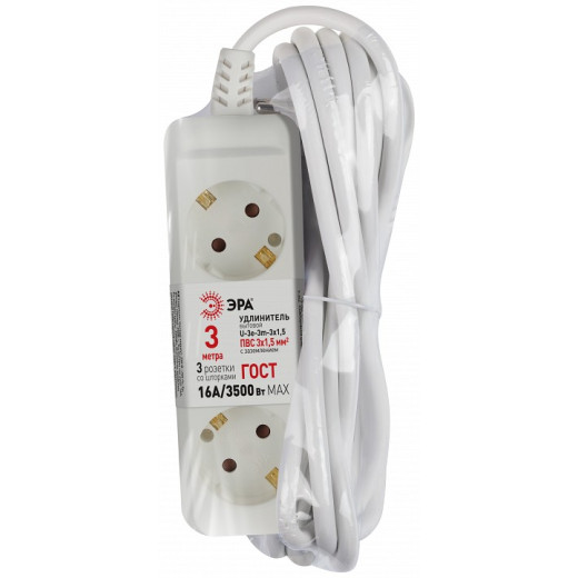 Удлинитель Эра  U-3e-3m-3x1,5