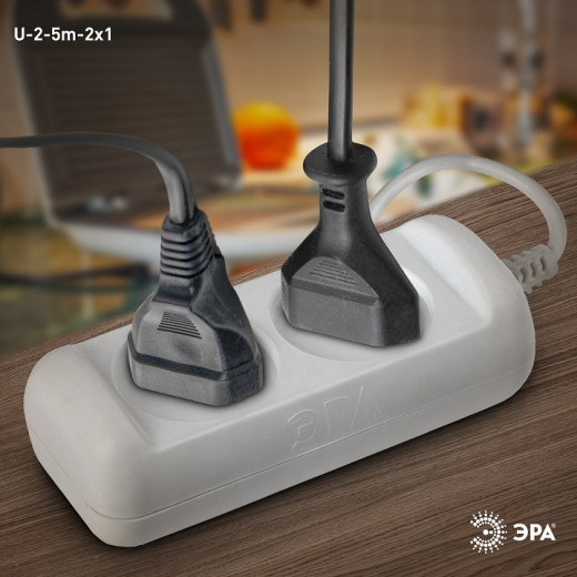 Удлинитель Эра  U-2-5m-2x1