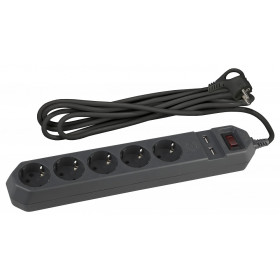 Удлинитель с выключателем Эра  USF-5es-1.5m-USB-B