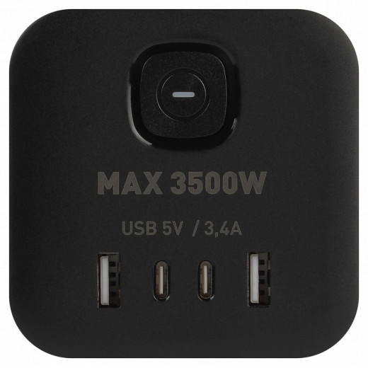 Удлинитель с выключателем Эра  CUBE-3es-1,5m-4USB-B