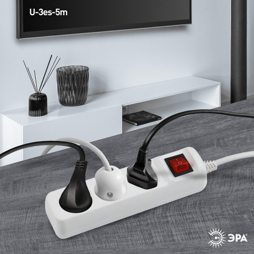 Удлинитель с выключателем Эра  U-3es-5m-3x1,5