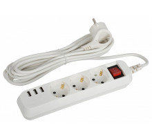 Удлинитель с выключателем Эра  U-3es-5m-USB