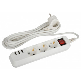 Удлинитель с выключателем Эра  U-3es-5m-USB