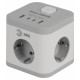 Удлинитель с выключателем Эра  CUBE-3es-1,5m-4USB-W