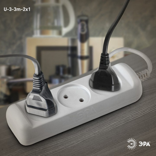 Удлинитель Эра  U-3-3m-2x1