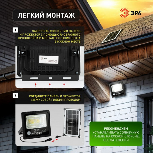 Настенно-потолочный прожектор Эра  ERAPRO-50
