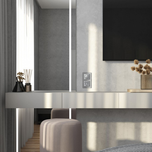 Рамка на 2 поста Werkel Senso (серебряный, стекло soft-touch) W0023106