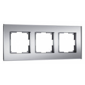 Рамка на 3 поста Werkel Senso (серебряный, стекло soft-touch) W0033106