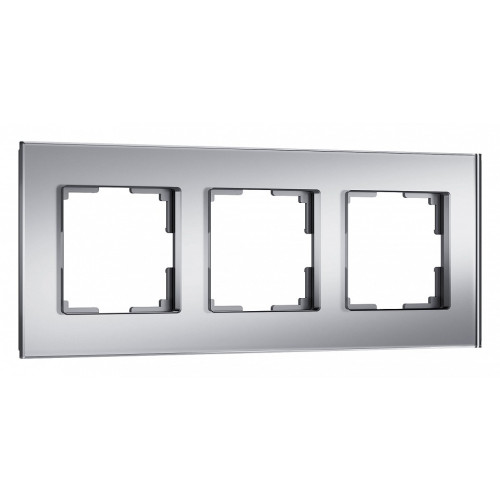 Рамка на 3 поста Werkel Senso (серебряный, стекло soft-touch) W0033106