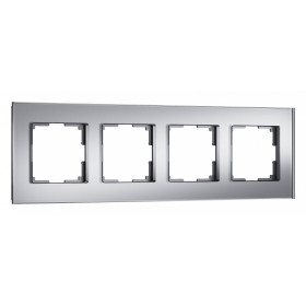 Рамка на 4 поста Werkel Senso (серебряный, стекло soft-touch) W0043106