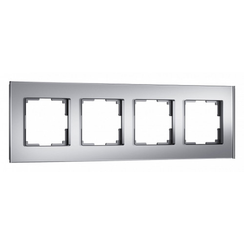 Рамка на 4 поста Werkel Senso (серебряный, стекло soft-touch) W0043106