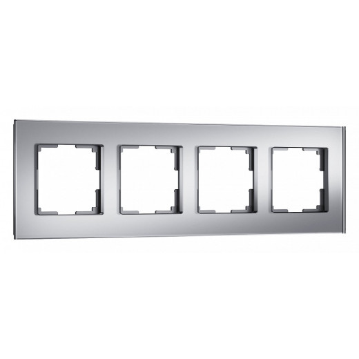 Рамка на 4 поста Werkel Senso (серебряный, стекло soft-touch) W0043106