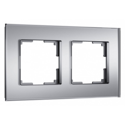 Рамка на 2 поста Werkel Senso (серебряный, стекло soft-touch) W0023106