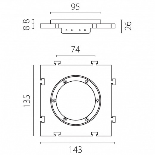 Рамка на 1 светильник Lightstar Anello 012000