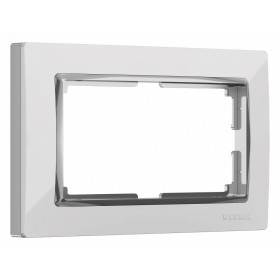 Рамка для двойной розетки Werkel Snabb (белый/хром) W0081901