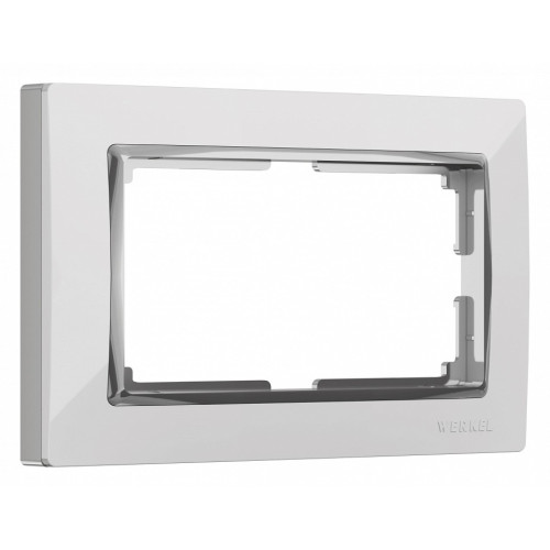 Рамка для двойной розетки Werkel Snabb (белый/хром) W0081901