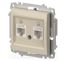 Розетка двойная Ethernet RJ-45 без рамки Elbi Eleсtriс Zena Vega 609-010300-248