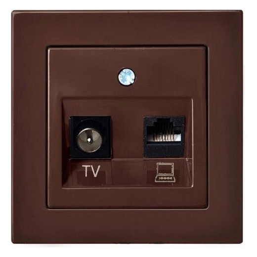 ТВ-розетка и розетка Ethernet RJ-45 без рамки LIREGUS EPSILON 28-143