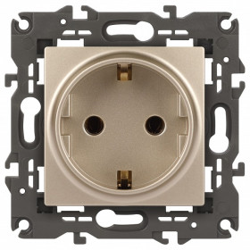 Розетка с заземлением, без рамки Эра Эра Elegance 14-2101-04
