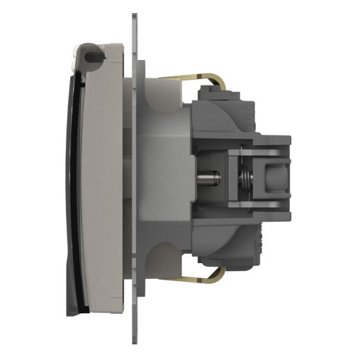 Розетка с заземлением и со шторкой, без рамки с крышкой Elbi Eleсtriс Zena Vega 609-010200-219