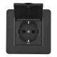 Розетка с заземлением и шторкой, с крышкой Arte Milano SET16-1 SET16-1-41-1 black