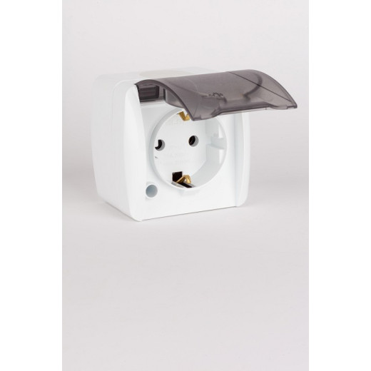 Розетка с заземлением с крышкой Elbi Eleсtriс Alsu 7 504-010215-218