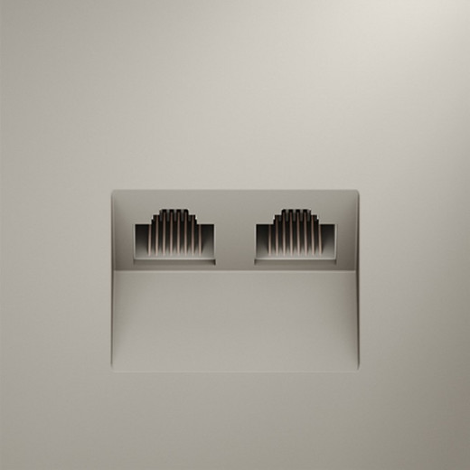 Розетка двойная Ethernet RJ-45 без рамки Voltum S70 VLS060203