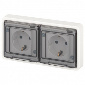 Розетка с заземлением с крышкой Эра Эра Эксперт 11-2523-01