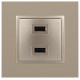 Розетка 2хUSB type A без рамки Эра Эра Elegance 14-4110-04