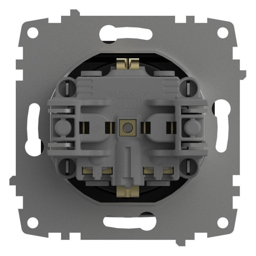 Розетка с заземлением и со шторкой, без рамки с крышкой Elbi Eleсtriс Zena Vega 609-014800-219