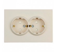 Розетка двойная с заземлением и со шторкой, без рамки Stekker RST16-5114-08 49908