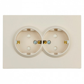 Розетка двойная с заземлением и со шторкой, без рамки Stekker RST16-5114-08 49908