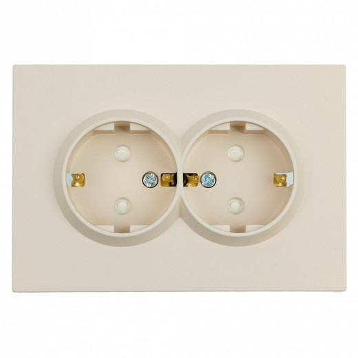 Розетка двойная с заземлением и со шторкой, без рамки Stekker RST16-5114-08 49908