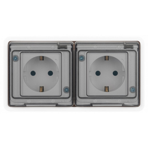 Розетка с заземлением с крышкой Эра Эра Эксперт 11-2523-01