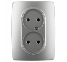 Розетка двойная без заземления Эра Эра 12 12-2107-03