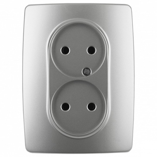 Розетка двойная без заземления Эра Эра 12 12-2107-03