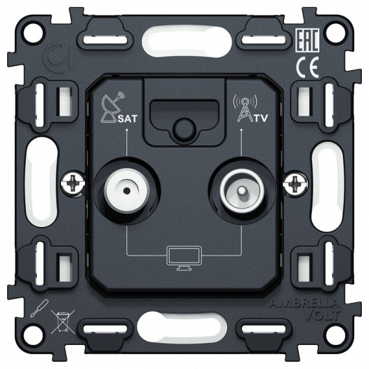Механизм ТВ-розетки и SAT-розетки оконечные Ambrella Volt QUANT VM217