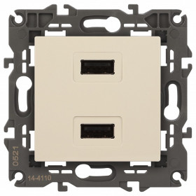 Розетка 2хUSB type A без рамки Эра Эра Elegance 14-4110-02