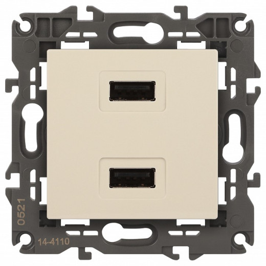 Розетка 2хUSB type A без рамки Эра Эра Elegance 14-4110-02