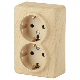 Розетка двойная с заземлением Эра Эра Эксперт 11-2205-11