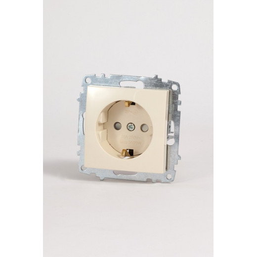 Розетка с заземлением и со шторкой, без рамки Elbi Eleсtriс Zena Vega 609-010300-243